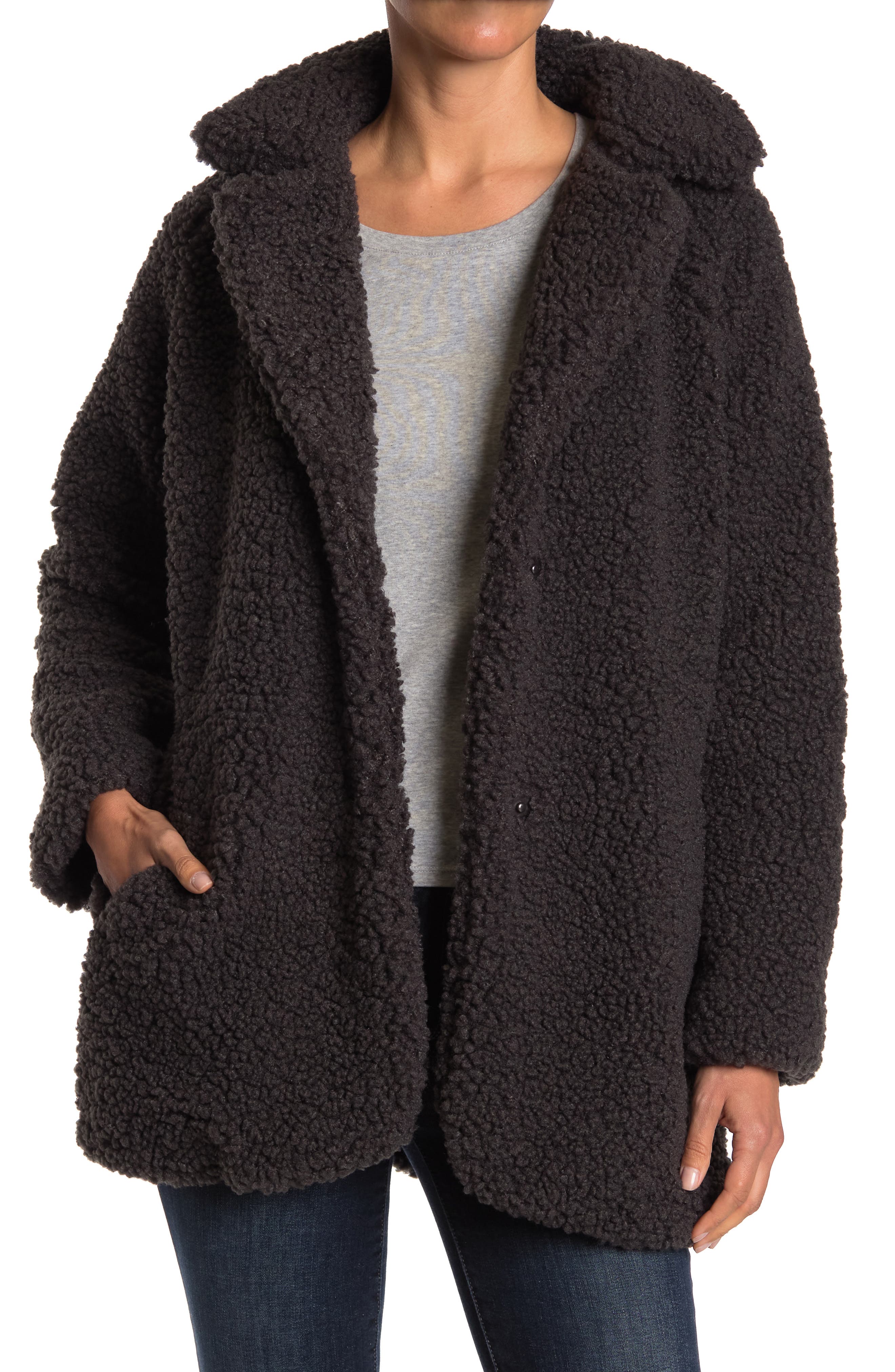 Women's Faux Fur Teddy Bear Fleece Coat Ladies Jacket Sweater Hooded Overcoat 